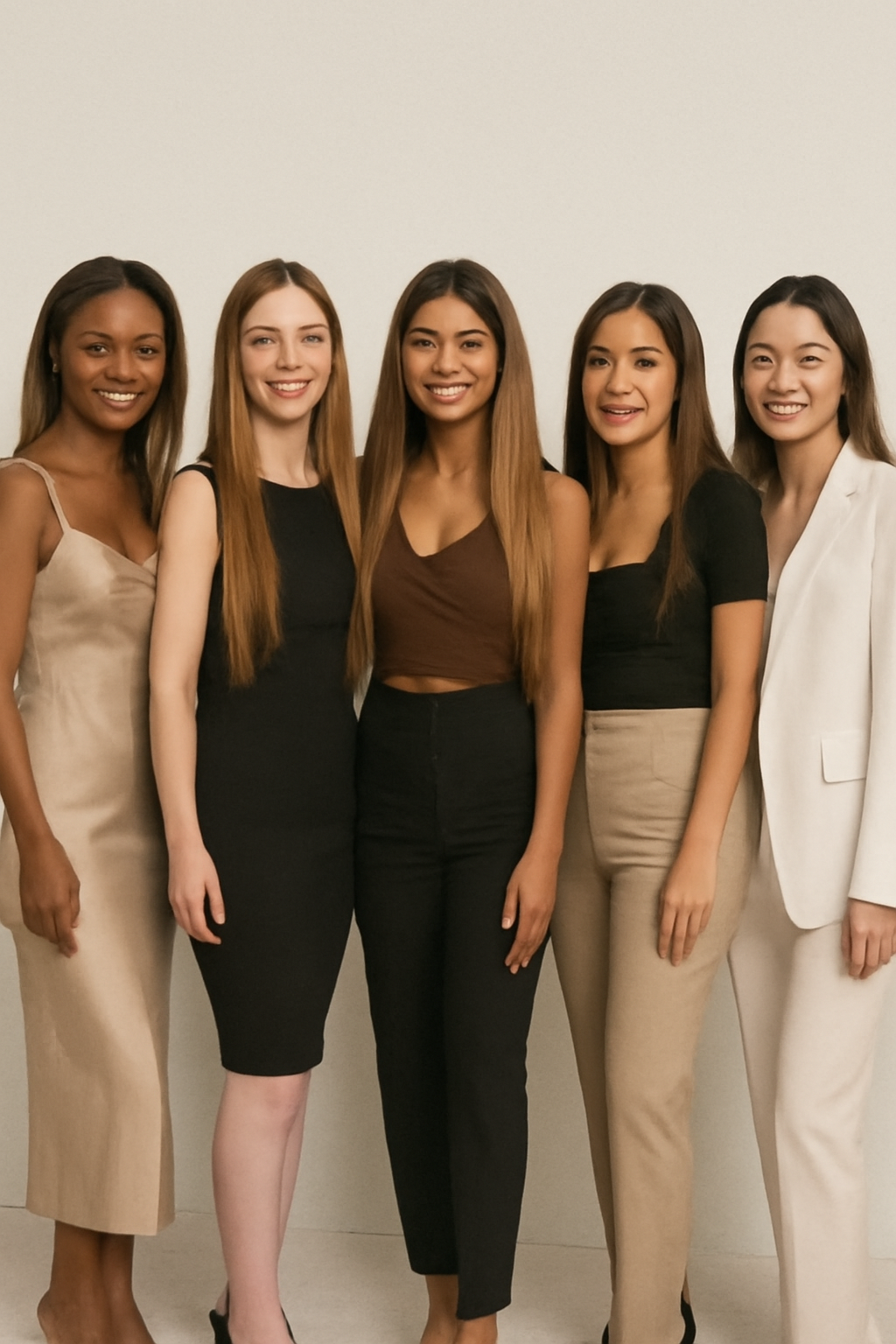 Female Long Straight Hair Front Lace Wig Head Cover