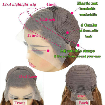 Female Long Straight Hair Front Lace Wig Head Cover