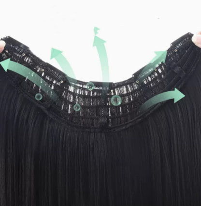 Women's Long Straight Hair Hairpiece  Without Mark