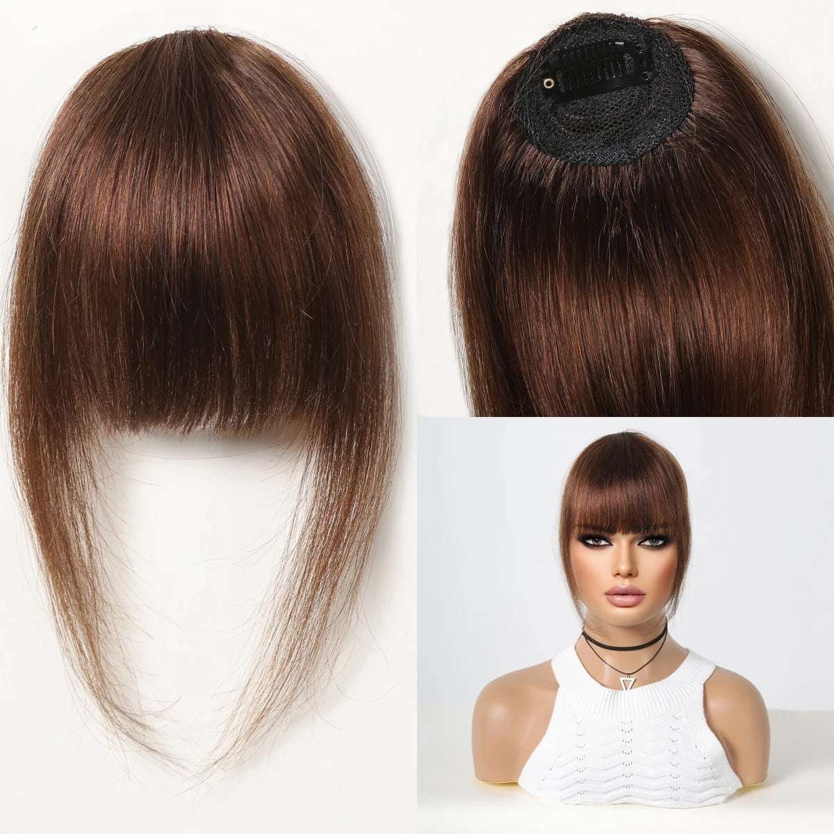 Long Curly Hair One Piece Bangs Wig Set