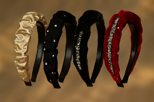 Headband High Skull Top Retro Black Full Diamond Broken Hair