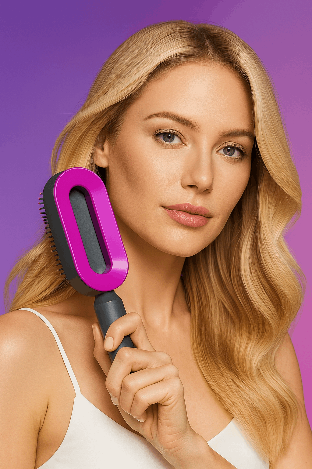 Premium One-Key Cleaning Hairbrush for Effortless Styling
