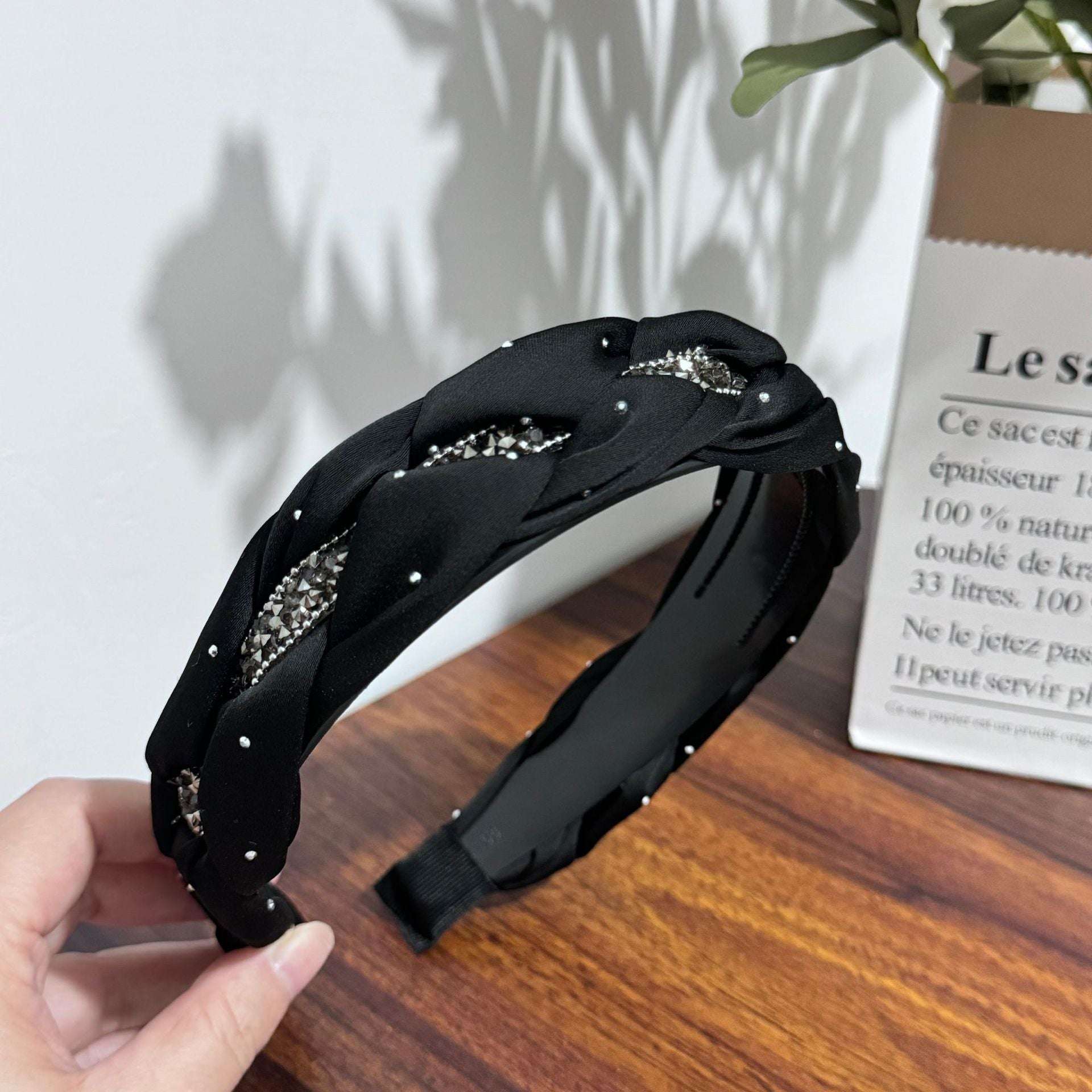Headband High Skull Top Retro Black Full Diamond Broken Hair Black Crystal Twist O1CN010QUQ4y1D64l89wjCL-2218691750166-0-cib-_6