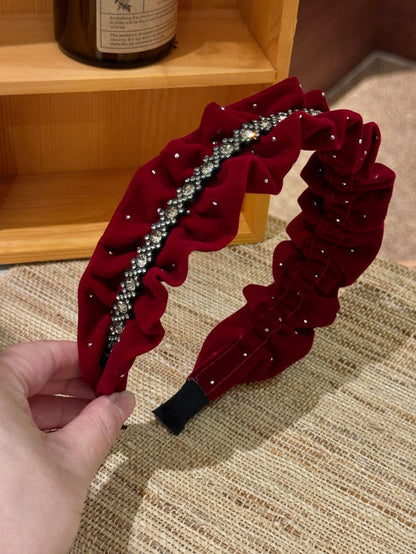 Headband High Skull Top Retro Black Full Diamond Broken Hair Red Velvet Starry Sky O1CN01EBTQu61D64l2so9Cg__2218691750166-0-cib