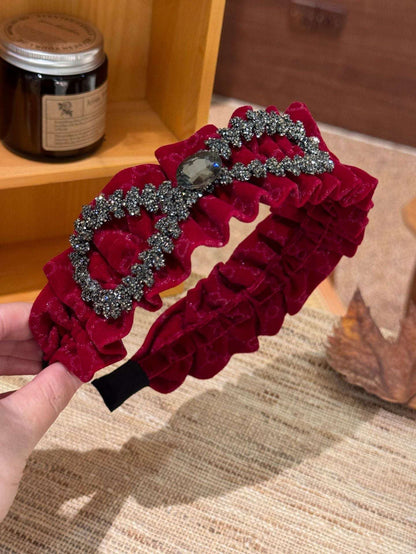 Headband High Skull Top Retro Black Full Diamond Broken Hair Red Velvet Bow 4.5cm Wide O1CN01id8icy1D64l89e01z-2218691750166-0-cib-_19