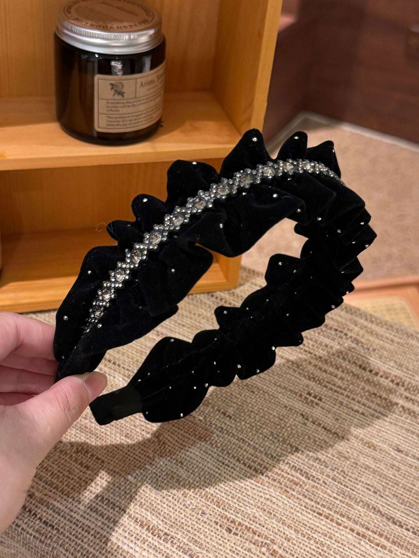 Headband High Skull Top Retro Black Full Diamond Broken Hair Black Velvet Starry Sky O1CN01r5IjFi1D64l9OrtfE-2218691750166-0-cib-_13