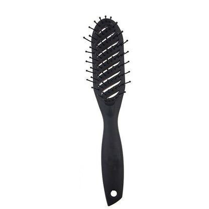 Black anti-static vent comb with ergonomic handle for smooth hair styling