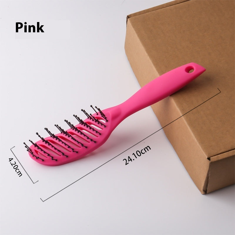 Pink anti-static vent comb hairbrush with anti-static pins for smooth styling