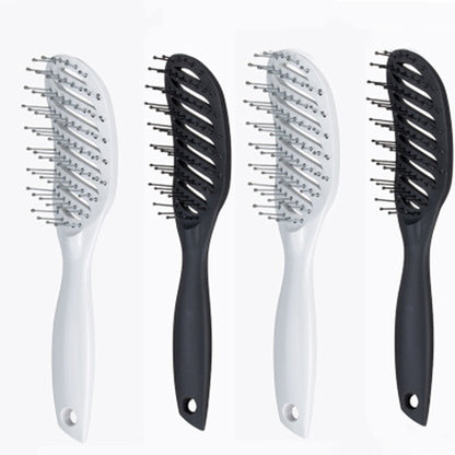 Set of four anti-static vent comb hairbrushes in white and black designs for smooth styling