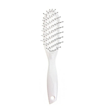 White anti-static vent comb for detangling hair and reducing static with ergonomic handle