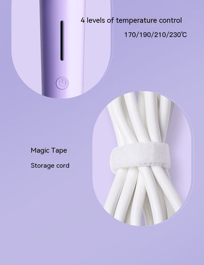 Korean automatic hair curler with temperature control settings and durable storage cord for convenient styling