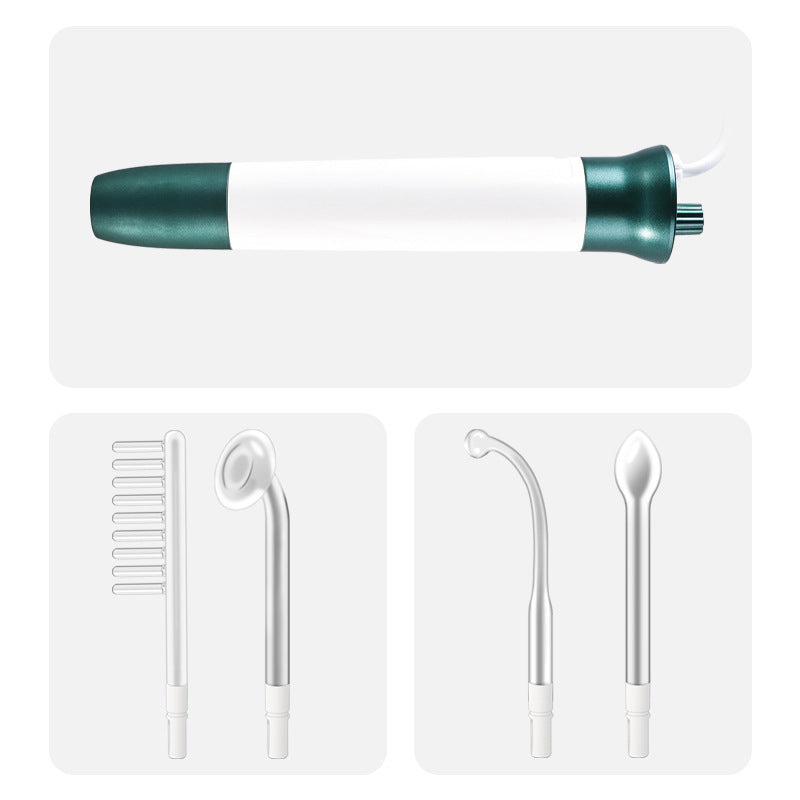 Electro-therapy device with multiple detachable heads as a beauty tool for hair growth and skin rejuvenation