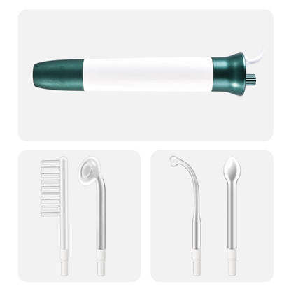 Electro-therapy device with multiple detachable heads as a beauty tool for hair growth and skin rejuvenation