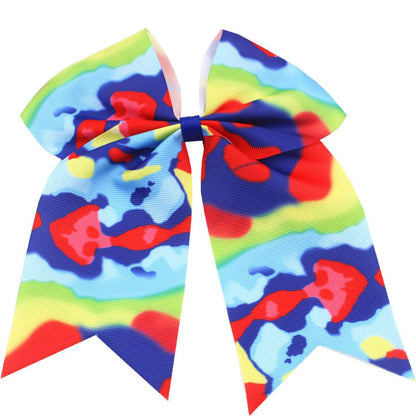 Colorful children's rainbow hair accessories bow for festive occasions and everyday wear