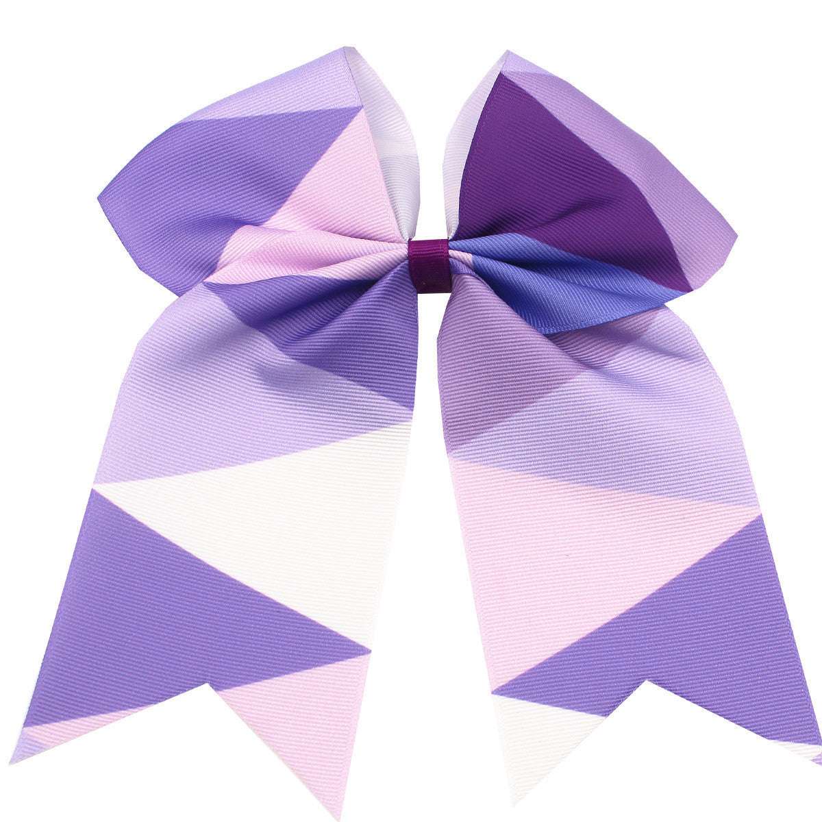 Purple and pink geometric bow hair accessory, perfect for children's rainbow hair accessories