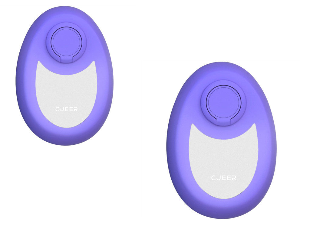 Purple magic crystal hair eraser for women and men with oval ergonomic design and white accents