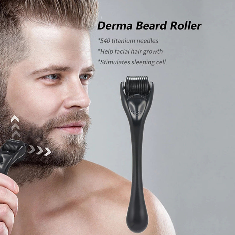 Derma roller hair growth tool with 540 titanium needles for stimulating beard and hair growth