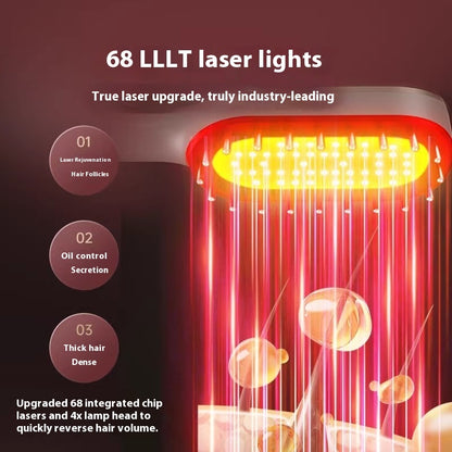 Electric massage hair comb with 68 LLLT laser lights for hair rejuvenation and oil control