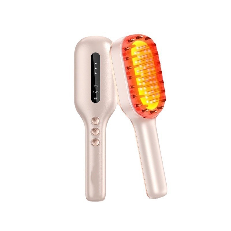 Electric massage hair comb designed for relaxing scalp with heat and vibration features