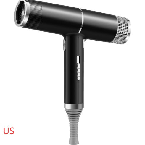 Sleek black hair dryer fast drying hair tool with multiple heat and speed settings
