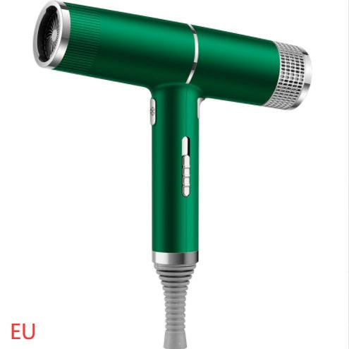 Green fast drying hair tool hair dryer with sleek design and multiple heat settings