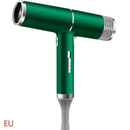 Green fast drying hair tool hair dryer with sleek design and multiple heat settings