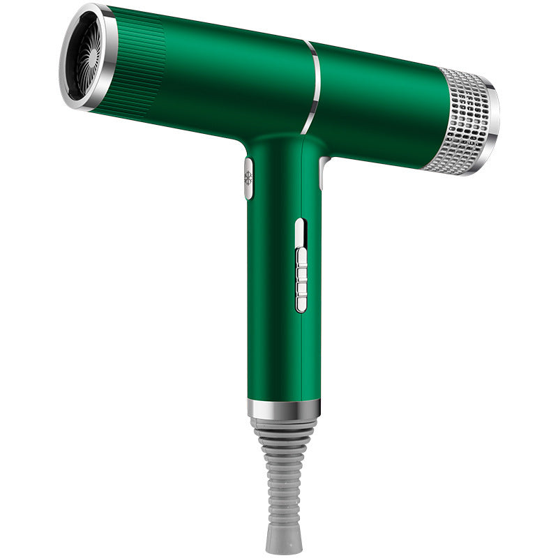 Green sleek modern hair dryer with multiple settings and nozzle attachment fast drying hair tool