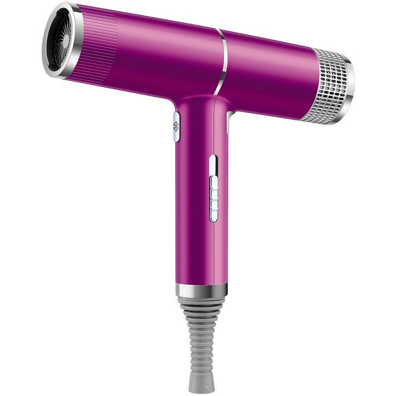 Purple hair dryer fast drying hair tool with ergonomic handle and multiple heat settings