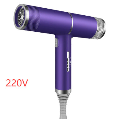 Purple fast drying hair tool hair dryer with 220V power and multiple heat settings