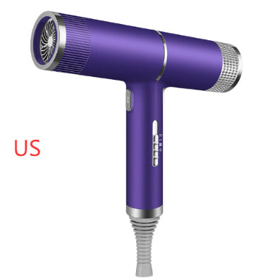 Purple fast drying hair tool hair dryer with ergonomic handle and control buttons