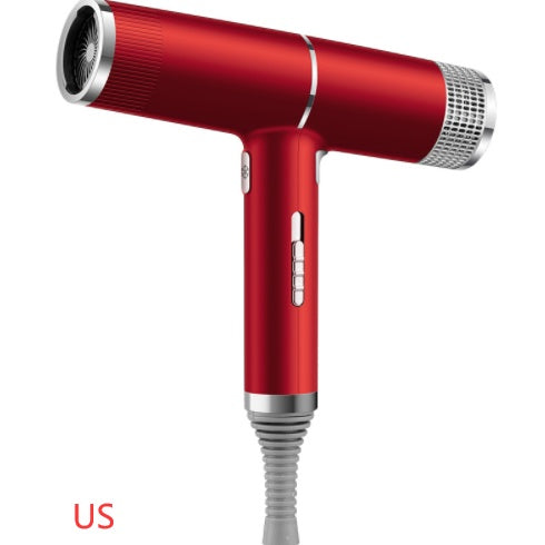 Red fast drying hair tool hair dryer with ergonomic handle and multiple heat settings