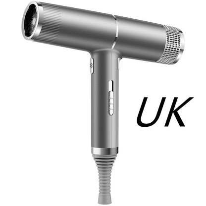 Sleek gray hair dryer fast drying hair tool with adjustable settings and UK plug