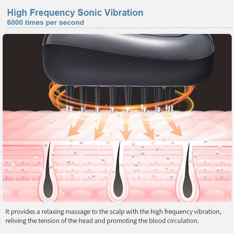 Red light scalp care device offering high frequency sonic vibration for scalp relaxation and improved blood circulation
