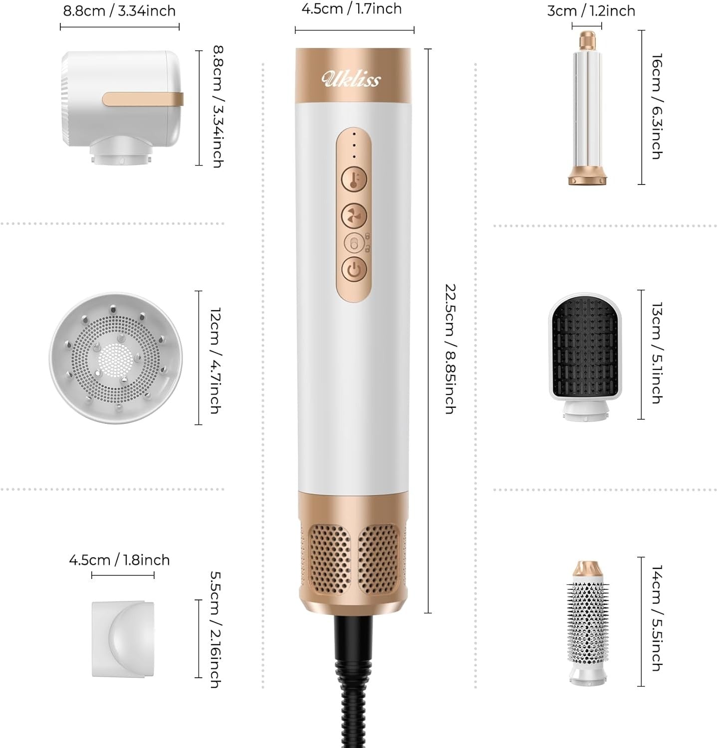 Multifunctional 7-in-1 High-speed Hair Dryer Straight Comb