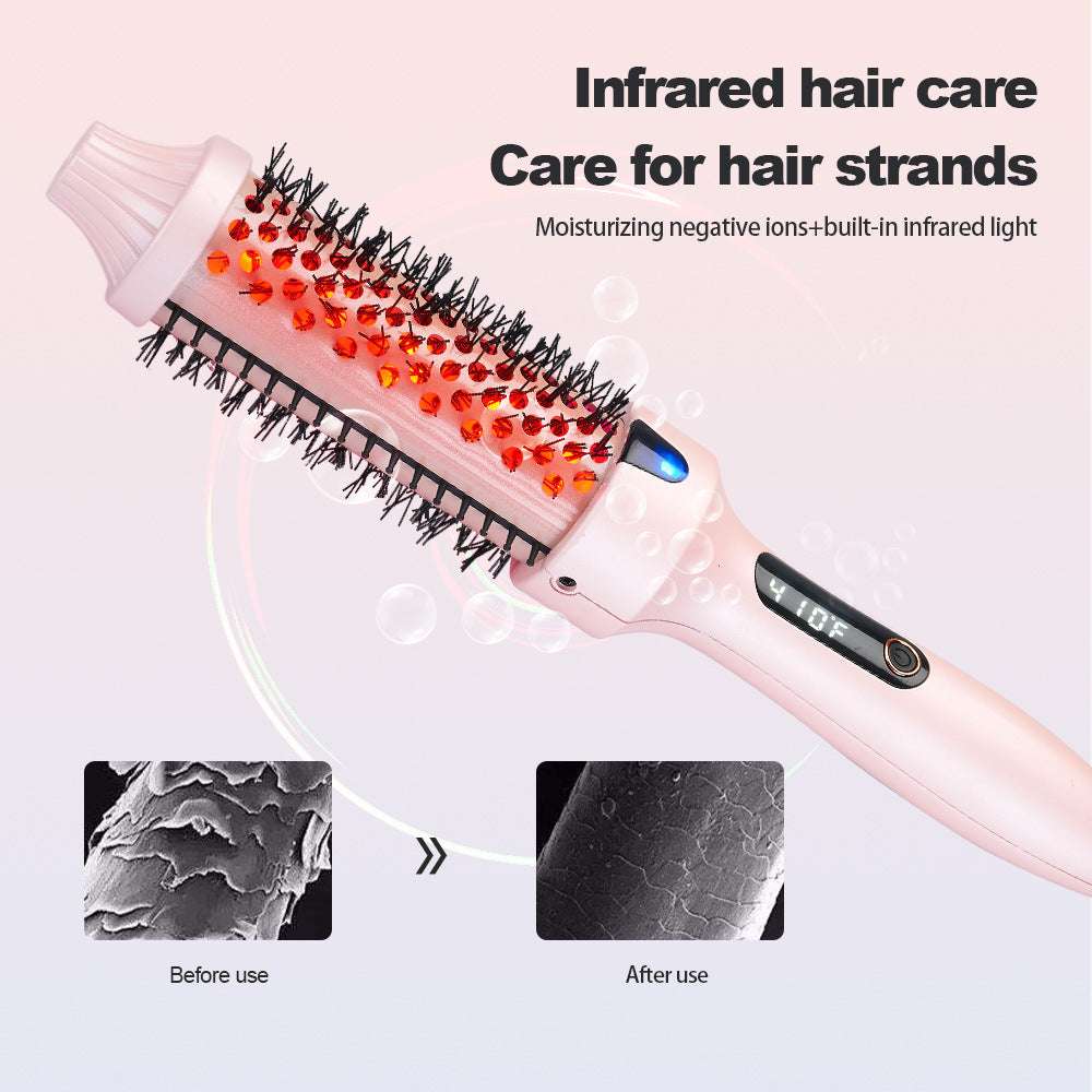 Infrared hair care comb with moisturizing negative ions and built-in infrared light for healthy hair strands