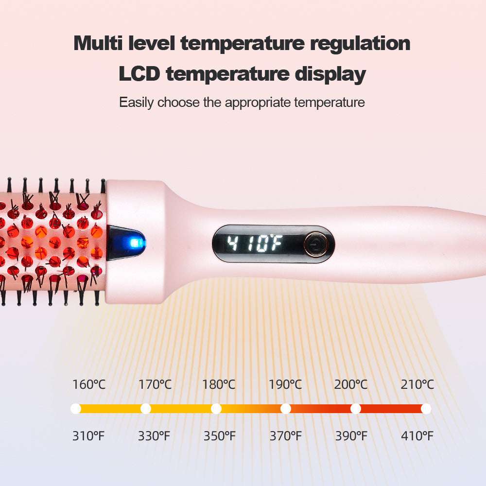 Infrared hair care comb with multi-level temperature regulation and LCD display for easy temperature selection