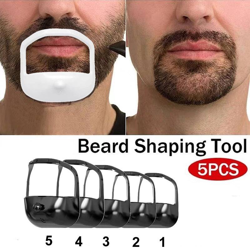 5-piece beard modeling template for an easy men's facial hair styling kit to achieve perfect styles