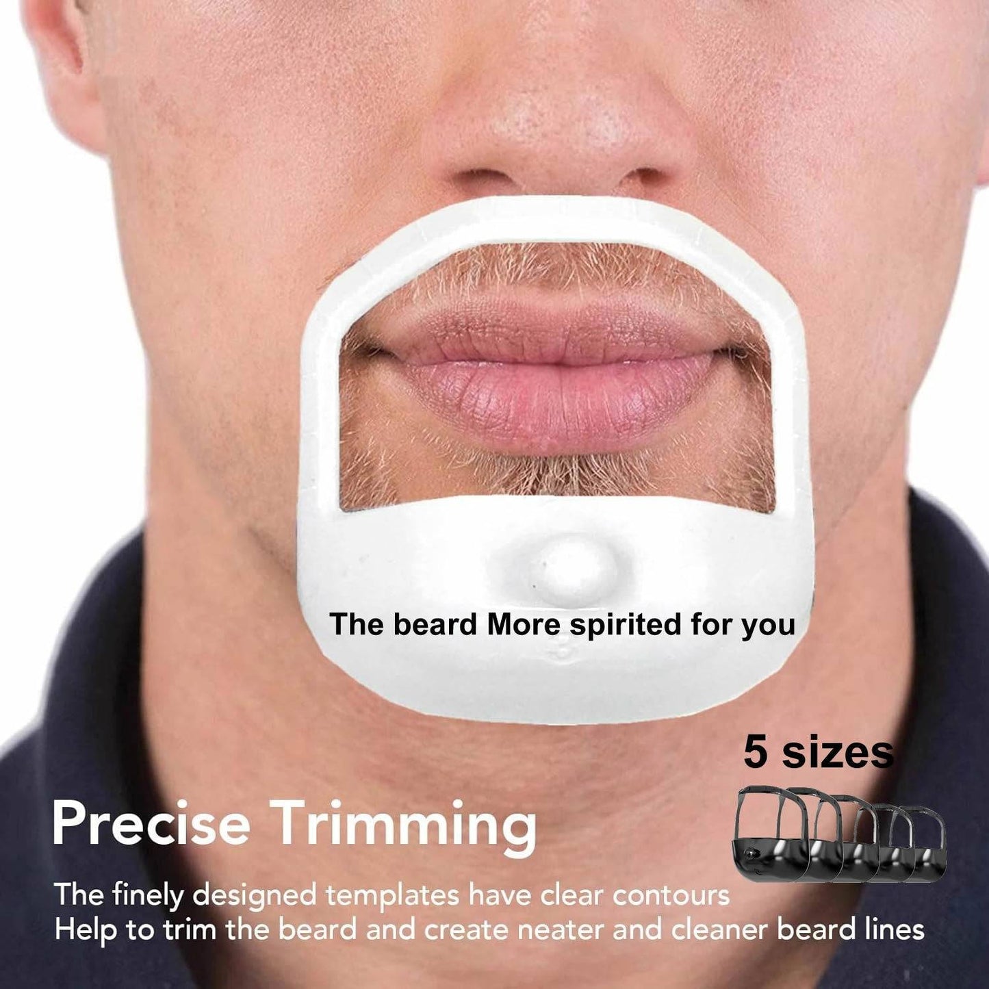 Men's facial hair styling kit featuring a 5-piece beard modeling template for precise trimming
