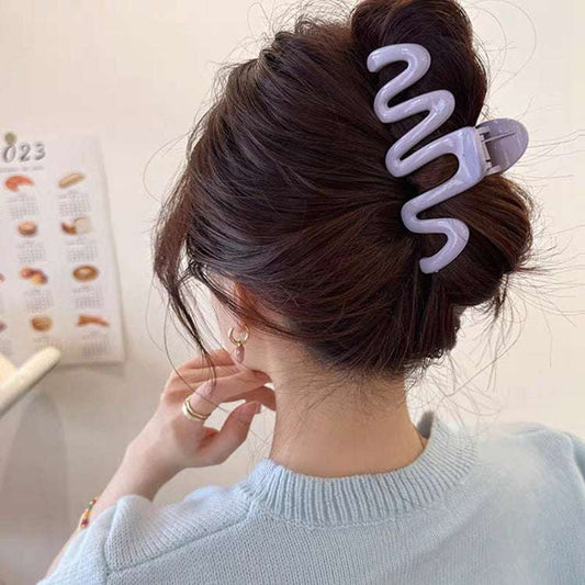 Stylish Back Shape Mosquito Coil TT Comb Hair Clip in Purple, a trendy luxury hair accessories item