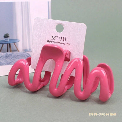 Stylish Back Shape Mosquito Coil TT Comb Hair St in Rose Red, part of luxury hair accessories