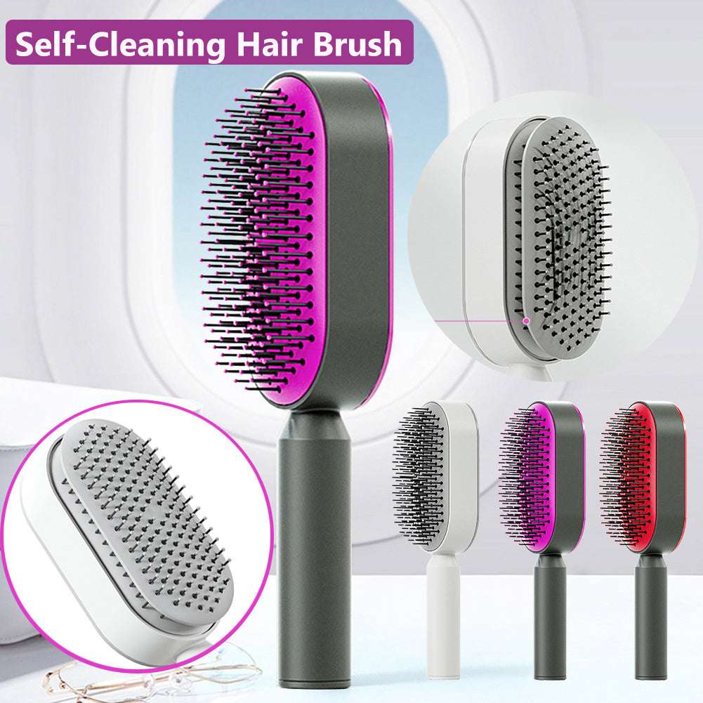 Self-Cleaning Hair Brush with One-Key Cleaning Hairbrush Feature for Effortless Maintenance