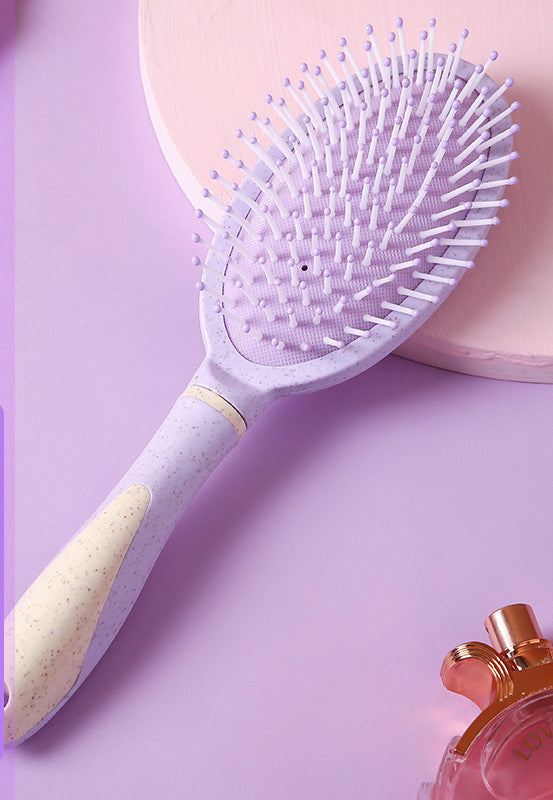 Professional airbag comb with lavender handle and soft bristles for gentle hair care
