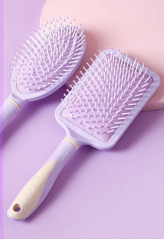 Professional airbag comb set with lavender handles and cushioned bristles for gentle personal wash