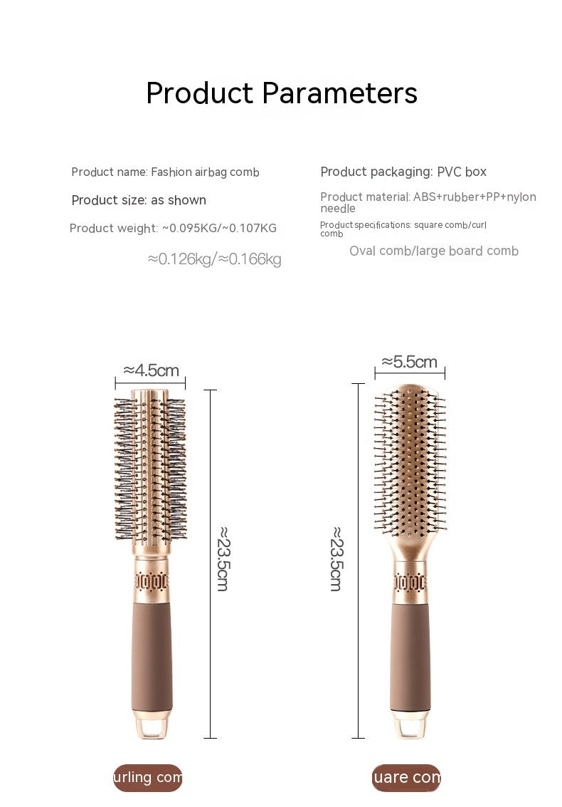 Professional hair comb tools set with oval and square large airbag round brushes for styling
