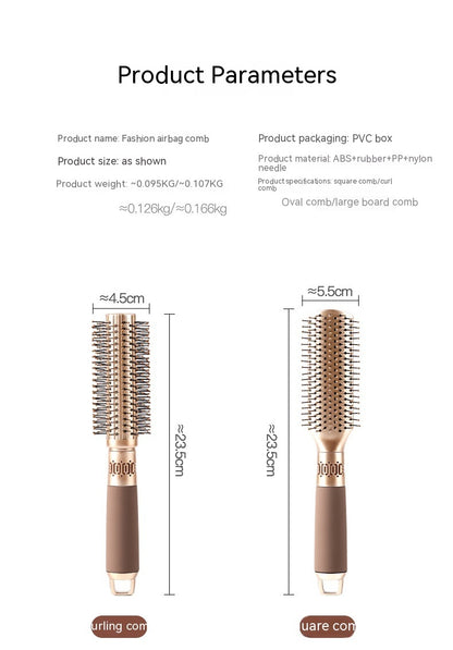 Professional hair comb tools set with oval and square large airbag round brushes for styling