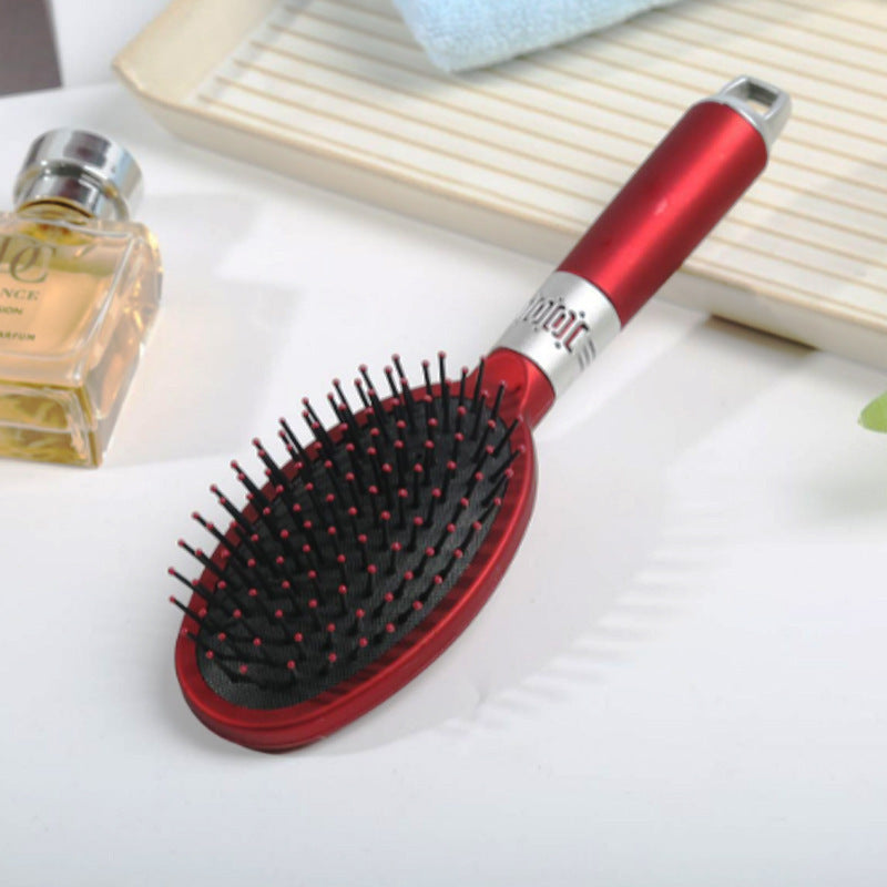 Red household airbag comb massage hair tool with black bristles for professional hair comb tools