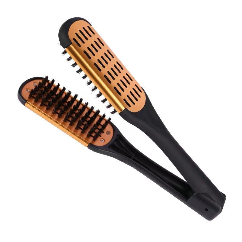 Professional hairdressing clamp comb with bristle straight design for precise styling and control