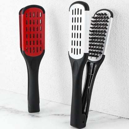 Professional hairdressing clamp comb with bristles for effective straightening and styling