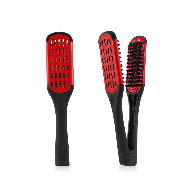 Professional hairdressing clamp comb with bristle design for effective straightening and styling