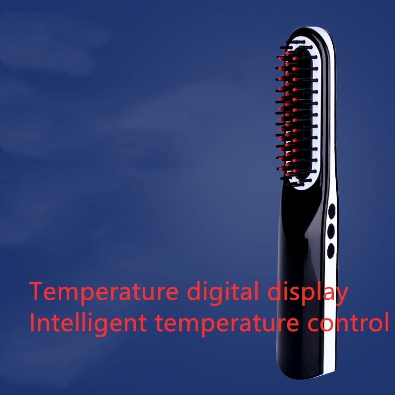 Quick beard straightener with digital temperature display and intelligent temperature control features